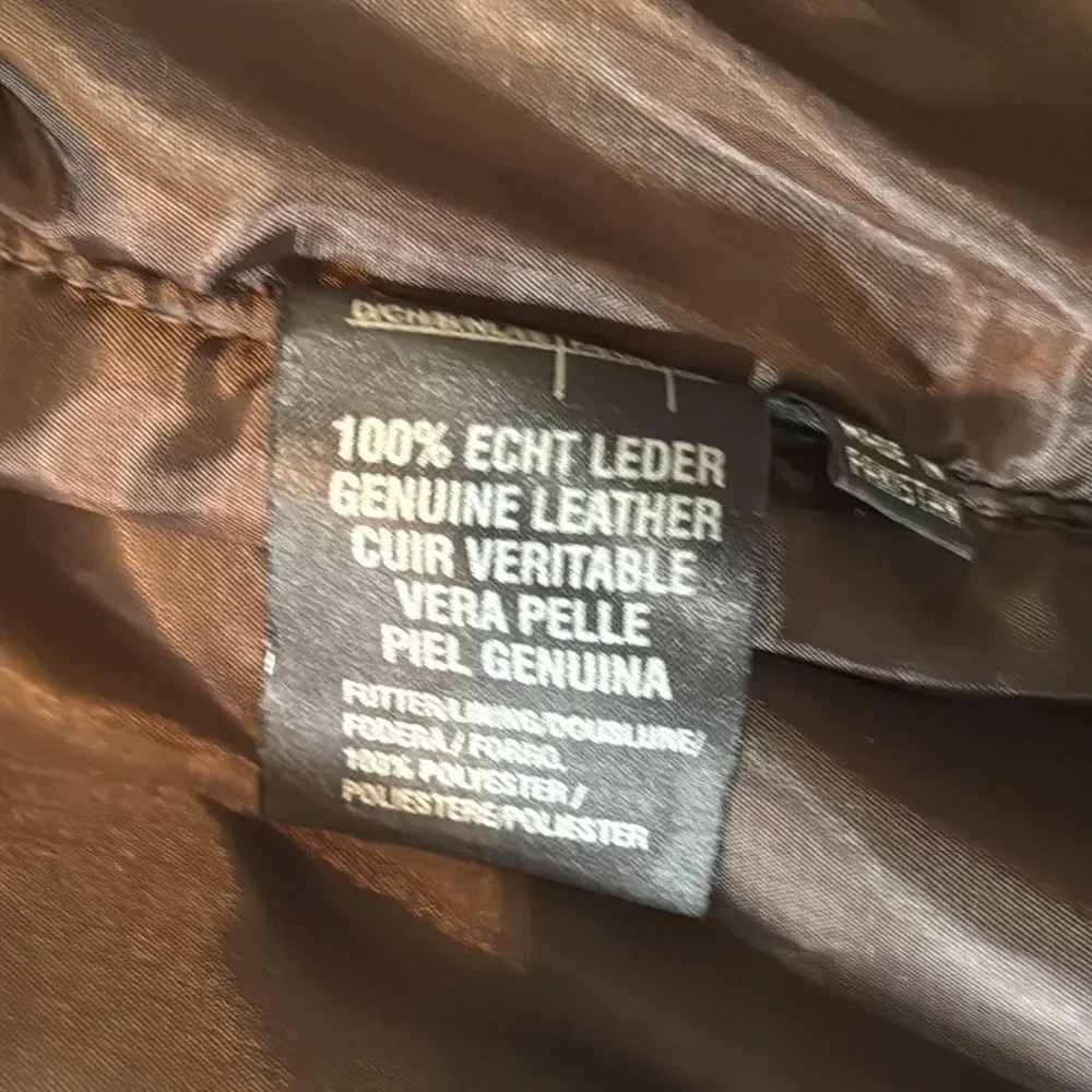 Men's Vintage T4 West Brown John Vest Genuine Leather Snap Closure Size S NWT